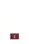 Gabriela Hearst Concerta Card Wallet In Bordeaux & Pink Leather In Bordeaux/pink