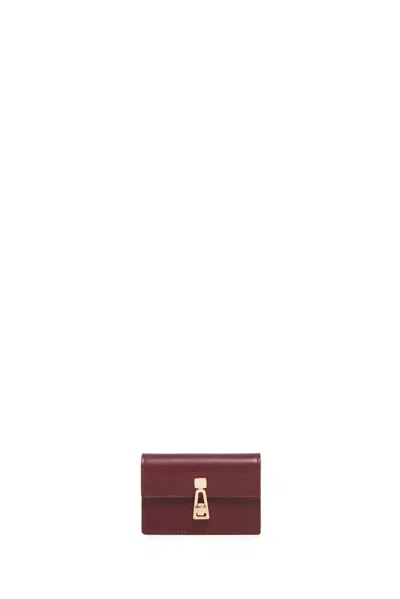 Gabriela Hearst Concerta Card Wallet In Bordeaux & Pink Leather In Bordeaux/pink