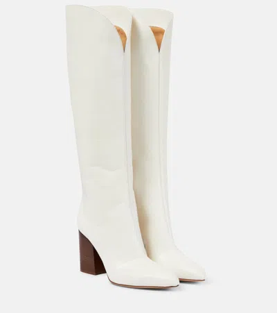Gabriela Hearst Cora Leather Knee-high Boots In Cream