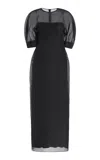 Gabriela Hearst Coretta Sheer Dress With Slip In Black Silk Organza In Black