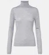 Gabriela Hearst Costa Cashmere And Silk Turtleneck Top In Grey