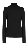 Gabriela Hearst Peppe Ribbed Cashmere-silk Turtleneck Top In Black