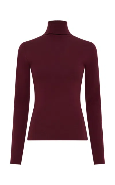 GABRIELA HEARST COSTA KNIT TURTLENECK IN BORDEAUX CASHMERE SILK