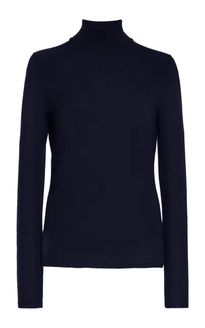 Gabriela Hearst Costa Knit Turtleneck In Dark Navy Cashmere Silk