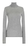 Gabriela Hearst Costa Knit Turtleneck In Heather Grey Cashmere Silk In Heather Grey