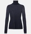 Gabriela Hearst Costa Cashmere And Silk Turtleneck Top In Navy