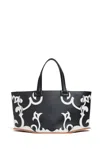 GABRIELA HEARST COYOTE TOTE BAG IN BLACK & IVORY LEATHER