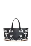 Gabriela Hearst Coyote Western Tote Bag In Black & Ivory Leather In Black/ivory