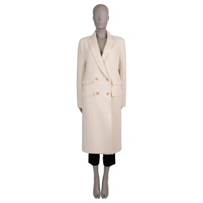 Pre-owned Gabriela Hearst Cream Cashmere 2024 Reed Double Face Coat Jacket 40 S In White