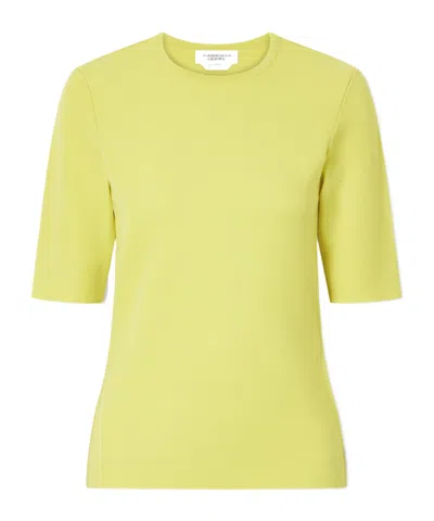 Gabriela Hearst Crew-neck Short-sleeve Knit Top In Yellow