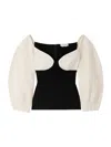 Gabriela Hearst Enoch Wool-crepe And Silk Cropped Top In Black