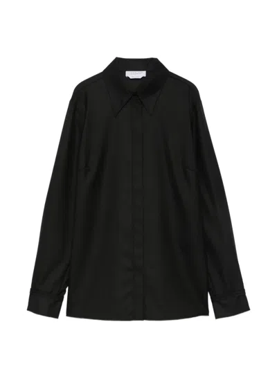 Gabriela Hearst Cruz Concealed-front Shirt In Black