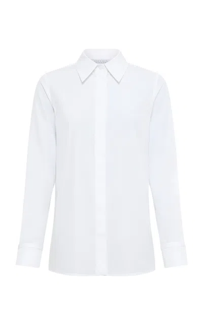 Gabriela Hearst Cruz Cotton Poplin Shirt In White