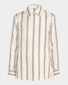 Gabriela Hearst Cruz Riding-boot Striped Silk Button-down Shirt In Multi