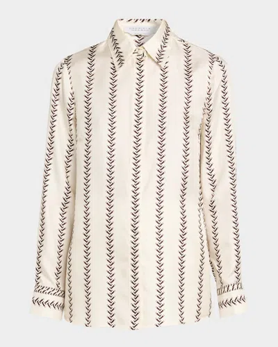 Gabriela Hearst Cruz Riding-boot Striped Silk Button-down Shirt In Multi