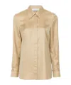 Gabriela Hearst Cruz Wool And Linen Button-front Shirt In Gold