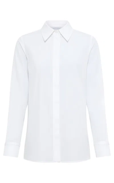 Gabriela Hearst Cruz Shirt In White Sea Island Cotton