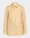 Gabriela Hearst Cruz Wool And Linen Button-front Shirt In Brown