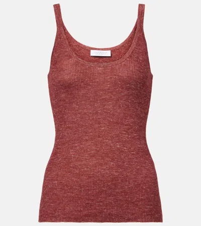 Gabriela Hearst Cynxia Cashmere, Silk, And Hemp Tank Top In Red