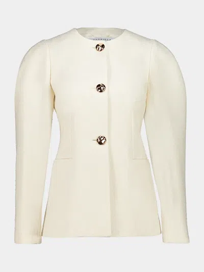 Gabriela Hearst Womens Ivory Daelan Welt-pocket Silk-and-wool Blazer In Neutral