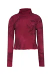 Gabriela Hearst Daina Cropped Knit Turtleneck In Bordeaux Cashmere