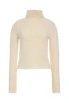 Gabriela Hearst Daina Cropped Knit Turtleneck In Ivory Cashmere