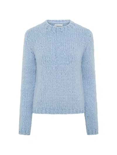 Gabriela Hearst Dalton Crew-neck Sweater In Blue