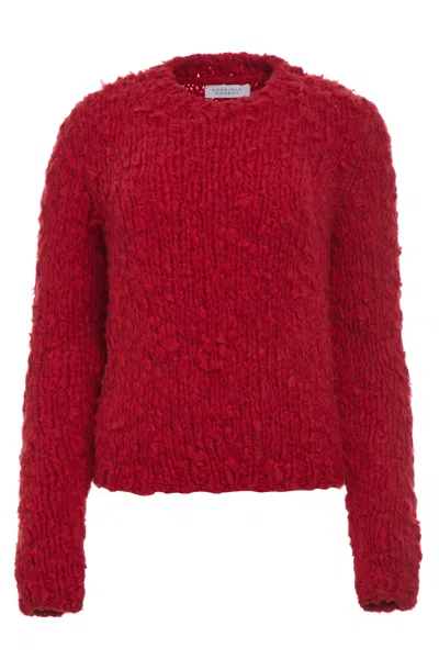 Gabriela Hearst Dalton Knit Sweater In Scarlet Red Welflame Cashmere