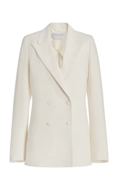 Gabriela Hearst Bowen Knit Wool Blazer Jacket In Ivory