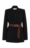 Gabriela Hearst Daniel Belted Wool Blazer In Black