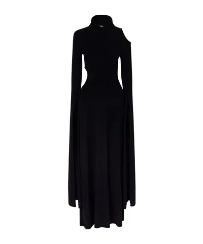 Gabriela Hearst Daya Hooded Cutout Silk Maxi Dress In Black
