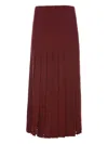 Gabriela Hearst Debutante Knit Pleated Maxi Skirt In Burnt Sienna Merino Wool In Burgundy