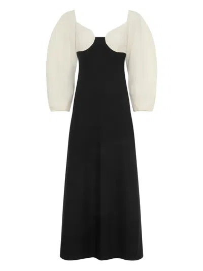 Gabriela Hearst Dee Dress In Ivory/black