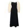 Gabriela Hearst Dee Maxi Dress In Ivory & Black Wool In White