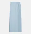 Gabriela Hearst Defina Silk And Wool Midi Skirt In Blue