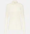 Gabriela Hearst Deidre Collared Button Up Wool Top In Ivory