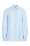 Gabriela Hearst Delmer Top In Light Blue Aloe Linen In Light Blue