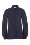 Gabriela Hearst Delmer Top In Navy Aloe Linen In Navy
