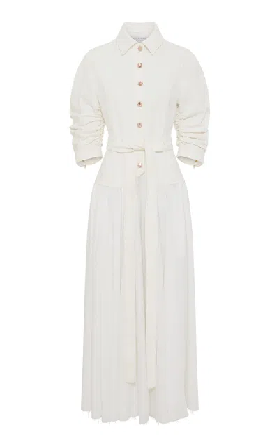 Gabriela Hearst Delyth Button-front Cotton Dress In White