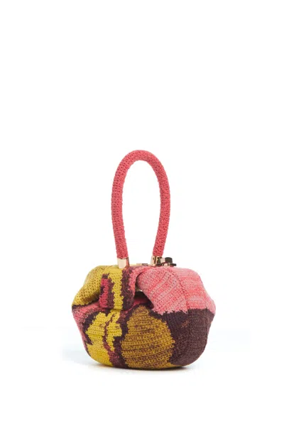 Gabriela Hearst Nina Bag In Earth Multi Crochet Cashmere In Blue