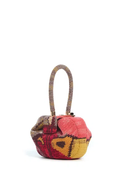 Gabriela Hearst Demi Bag In Fire Multi Crochet Cashmere In Pink