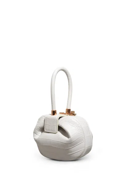 Gabriela Hearst Demi Bag In Ivory Crocodile Leather