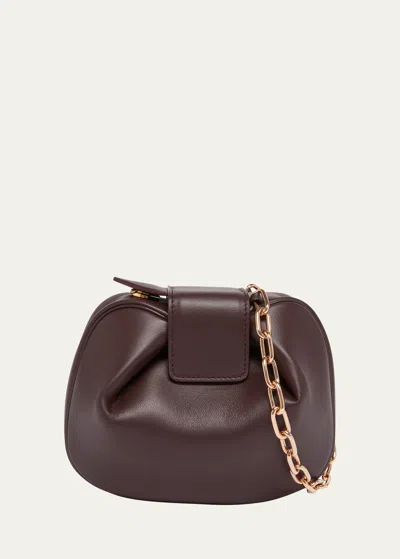 Gabriela Hearst Demi Lamb Leather Clutch Bag In Bordeaux