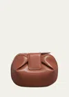 Gabriela Hearst Demi Lamb Leather Clutch Bag In Cog Cognac