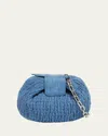 Gabriela Hearst Demi Ruched Denim Clutch Bag In Light Blue