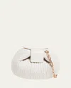 Gabriela Hearst Demi Ruched Leather Clutch Bag In Ivory