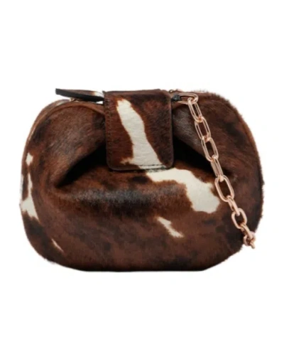 Gabriela Hearst Demi Small Calf Hair Clutch In Brown
