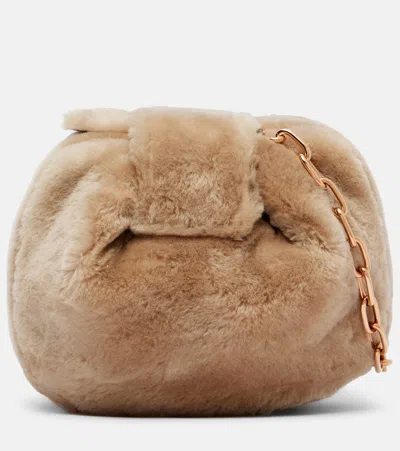 Gabriela Hearst Demi Small Shearling Clutch In Beige