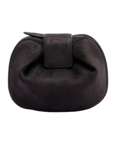 Gabriela Hearst Demi Suede Clutch In Black