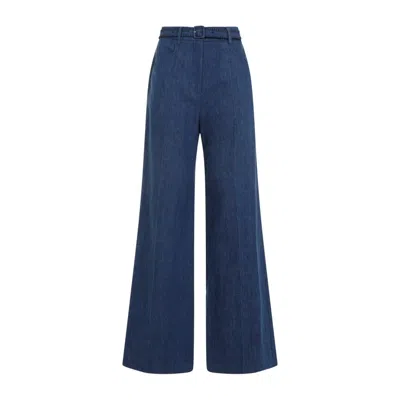GABRIELA HEARST DENIM BLUE RECYCLED COTTON NORMA PANTS